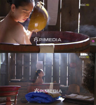 정혜영, 매혹적인 목욕신