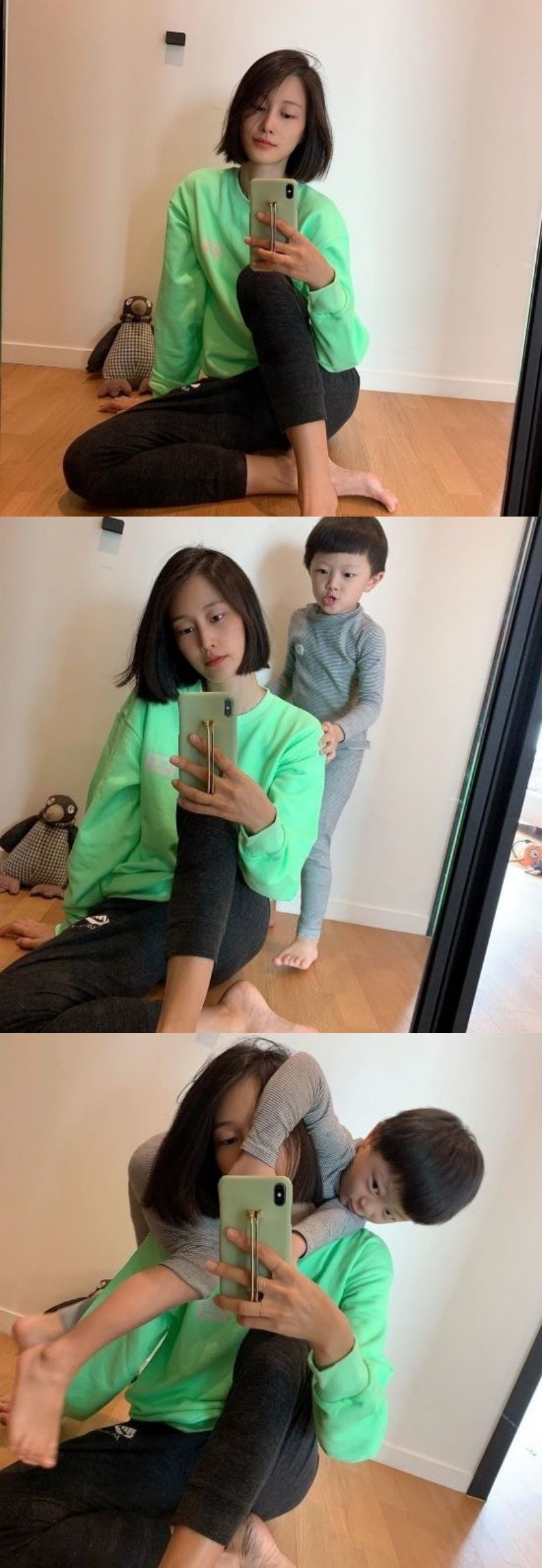 이현이, 껌딱지 아들에 "사회적 거리 두기 좀 해줄래?"