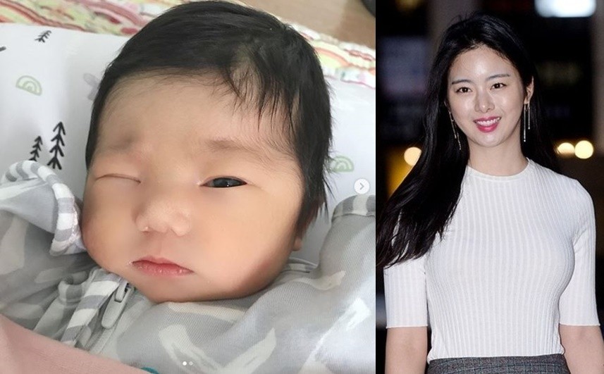 한지우, 생후 4일된 딸 공개‥붕어빵 이목구비