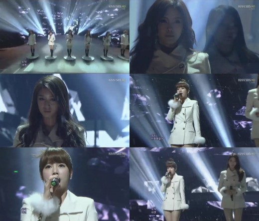 '인기가요' 다비치&티아라, 흰눈 무대 위 슬픈 천사들