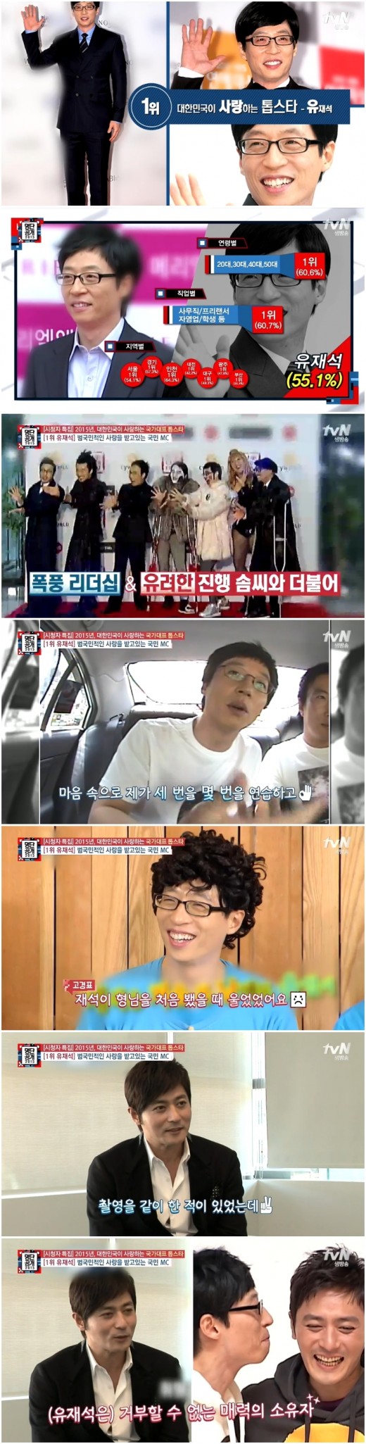 유재석, 2015년 대한민국이 사랑한 스타로 선정…"별 중에 별"